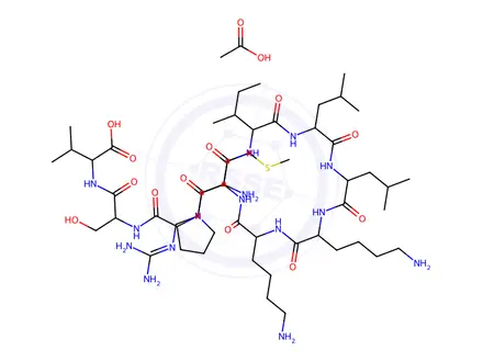 Chemical structure of L-Arginyl-L-isoleucyl-L-leucyl-L-leucyl-L-lysyl-L-lysyl-L-methionyl-L-prolyl-L-seryl-L-valine