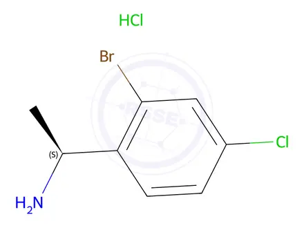 Chemical structure of (1s)-1-(2-Bromo-4-chlorophenyl)ethan-1-amine hydrochloride