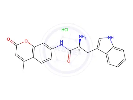 Chemical structure of L-Tryptophan-7-amido-4-methylcoumarin dihydrochloride
