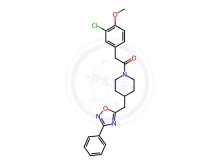 Chemical structure of 1-[(3-chloro-4-methoxyphenyl)acetyl]-4-[(3-phenyl-1,2,4-oxadiazol-5-yl)methyl]piperidine