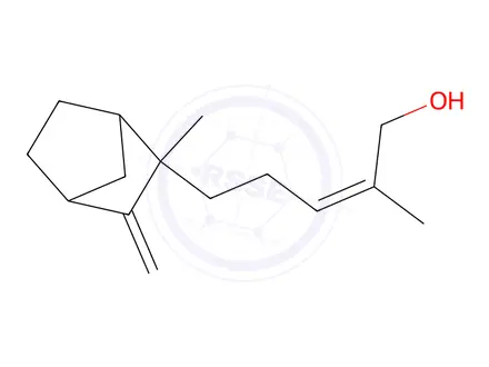 Chemical structure of (Z)-2-methyl-5-((1S,2R,4R)-2-methyl-3-methylenebicyclo[2.2.1]heptan-2-yl)pent-2-en-1-ol