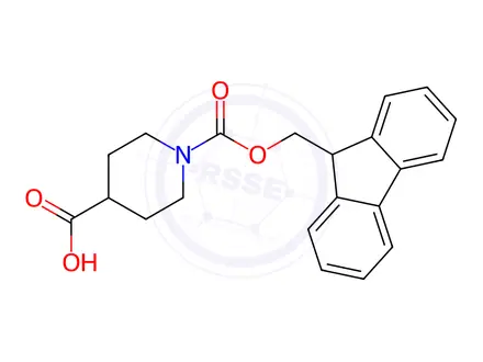 Chemical structure of Fmoc-piperidine-4-carboxylic acid