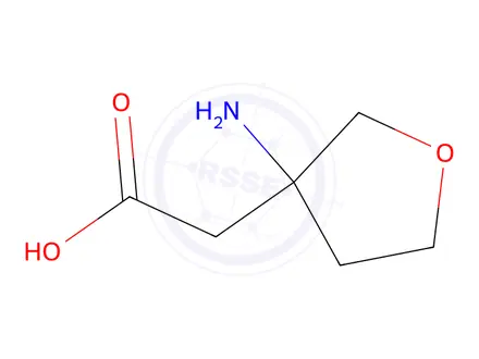 Chemical structure of 3-Furanacetic acid, 3-aminotetrahydro-