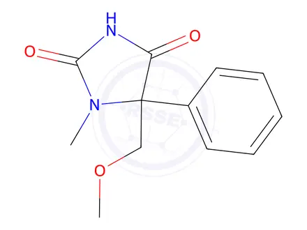 Chemical structure of 5-(Methoxymethyl)-1-methyl-5-phenylimidazolidine-2,4-dione