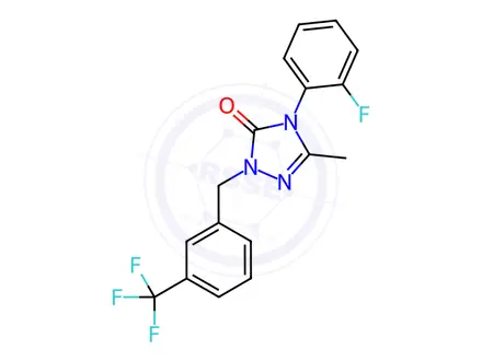 Chemical structure of 4-(2-Fluorophenyl)-5-methyl-2-(3-(trifluoromethyl)benzyl)-2,4-dihydro-3H-1,2,4-triazol-3-one