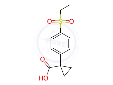 Chemical structure of 1-[4-(ethanesulfonyl)phenyl]cyclopropane-1-carb oxylic acid