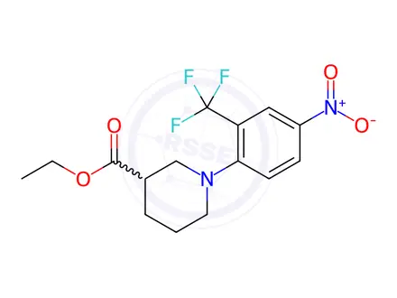 Chemical structure of Ethyl 1-[4-nitro-2-(trifluoromethyl)phenyl]-3-piperidinecarboxylate