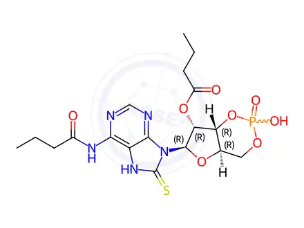 Chemical structure of N(6)-2'-O-dibutyryl-8-thiocyclic AMP