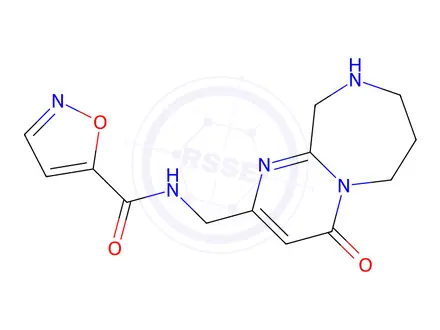 Chemical structure of N-((4-Oxo-4,6,7,8,9,10-hexahydropyrimido[1,2-a][1,4]diazepin-2-yl)methyl)isoxazole-5-carboxamide