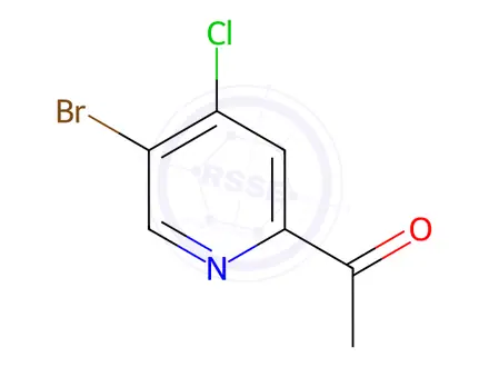 Chemical structure of 1-(5-Bromo-4-chloropyridin-2-yl)ethan-1-one