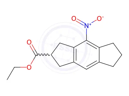 Chemical structure of Ethyl 4-nitro-1,2,3,5,6,7-hexahydro-s-indacene-2-carboxylate