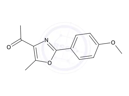 Chemical structure of 1-(2-(4-Methoxyphenyl)-5-methyloxazol-4-yl)ethanone