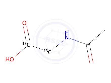 Chemical structure of N-Acetylglycine-13C2