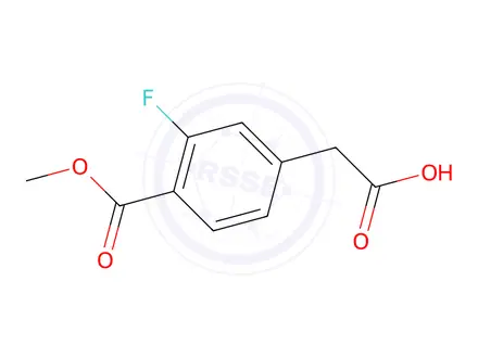 Chemical structure of 2-(3-Fluoro-4-(methoxycarbonyl)phenyl)acetic acid