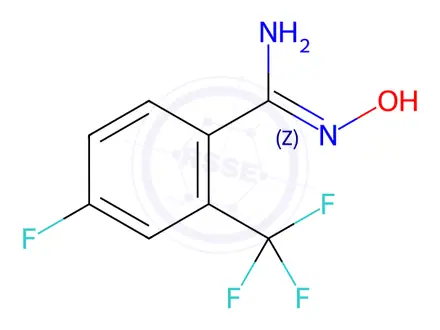 Chemical structure of 4-Fluoro-N’-hydroxy-2-(trifluoromethyl)benzimidamide