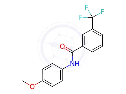 Chemical structure of N-(4-methoxyphenyl)-3-(trifluoromethyl)benzamide