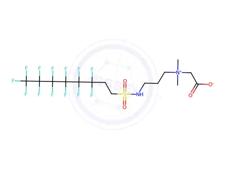 Chemical structure of N-(carboxymethyl)-N,N-dimethyl-N-[3-(1H,1H,2H,2H-perfluoro-1-octanesulfonamido)propan-1-yl]ammonium (6:2FTAB)