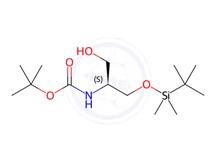 Chemical structure of [(1S)-2-[[(tert-Butyl)dimethylsilyl]oxy]-1-(hydroxymethyl)ethyl]-carbamic Acid tert-Butyl Ester