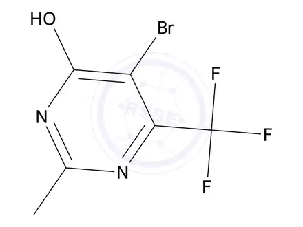 Chemical structure of 5-Bromo-2-methyl-6-(trifluoromethyl)pyrimidin-4-ol
