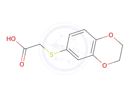 Chemical structure of 2-(2,3-Dihydro-1,4-benzodioxin-6-ylsulfanyl)acetic Acid
