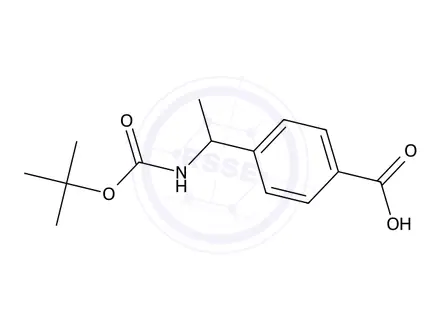 Chemical structure of 4-(1-((tert-Butoxycarbonyl)amino)ethyl)benzoic acid