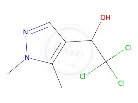 Chemical structure of 2,2,2-Trichloro-1-(1,5-dimethyl-1H-pyrazol-4-yl)ethanol