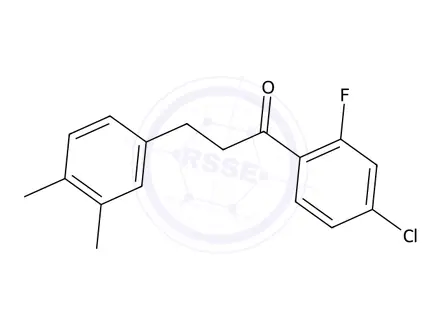 Chemical structure of 1-(4-Chloro-2-fluorophenyl)-3-(3,4-dimethylphenyl)propan-1-one