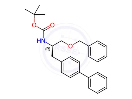 Chemical structure of tert-Butyl (R)-(1-([1,1'-biphenyl]-4-yl)-3-(benzyloxy)propan-2-yl)carbamate