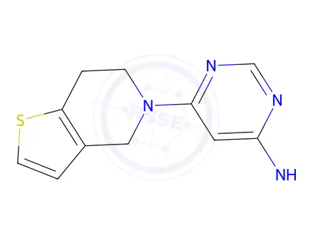 Chemical structure of 6-(6,7-dihydrothieno[3,2-c]pyridin-5(4h)-yl)-n-methylpyrimidin-4-amine