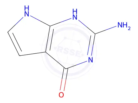 Chemical structure of 2-Amino-4-hydroxypyrrolo[2,3-D]pyrimidine