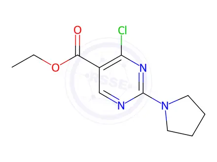 Chemical structure of ETHYL 4-CHLORO-2-(PYRROLIDIN-1-YL)PYRIMIDINE-5-CARBOXYLATE