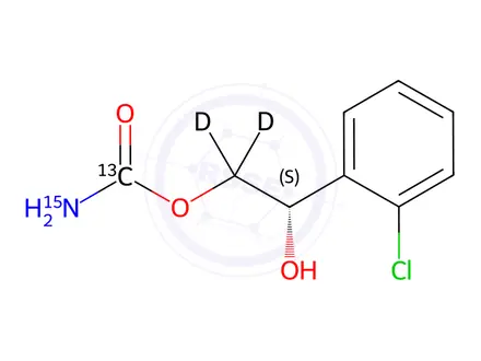 Chemical structure of (S)-Carisbamate-13C,15N,d2