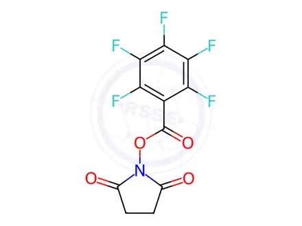 Chemical structure of N-Succinimidyl pentafluorobenzoate