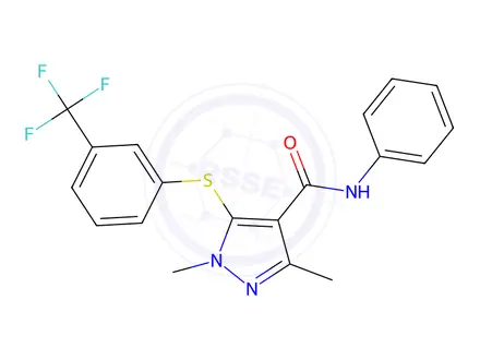 Chemical structure of 1,3-Dimethyl-N-phenyl-5-((3-(trifluoromethyl)phenyl)thio)-1H-pyrazole-4-carboxamide