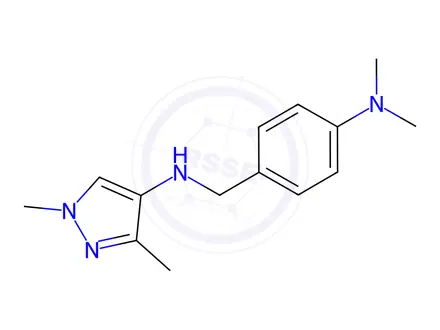 Chemical structure of N-[4-(dimethylamino)benzyl]-1,3-dimethyl-1H-pyrazol-4-amine