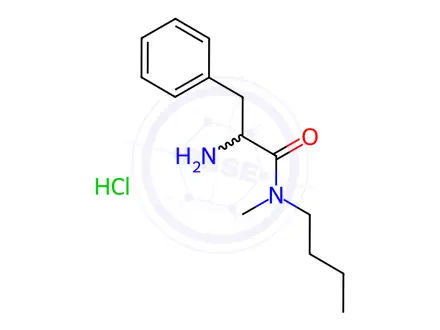 Chemical structure of 2-Amino-N-butyl-N-methyl-3-phenylpropanamidehydrochloride