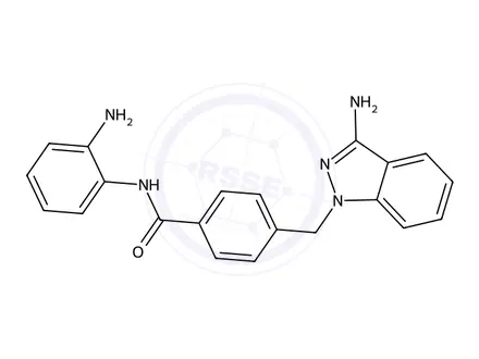 Chemical structure of 4-((3-Amino-1H-indazol-1-yl)methyl)-N-(2-aminophenyl)benzamide