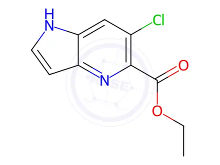Chemical structure of Ethyl 6-chloro-1H-pyrrolo[3,2-b]pyridine-5-carboxylate