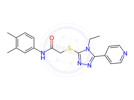 Chemical structure of N-(3,4-Dimethylphenyl)-2-((4-ethyl-5-(pyridin-4-yl)-4H-1,2,4-triazol-3-yl)thio)acetamide
