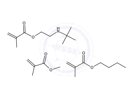 Chemical structure of 2-Propenoic acid, 2-methyl-, butyl ester, polymer with 2-(1,1-dimethylethyl)aminoethyl 2-methyl-2-propenoate and methyl 2-methyl-2-propenoate