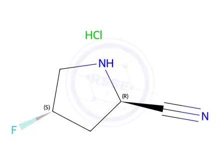 Chemical structure of (2R,4S)-4-fluoropyrrolidine-2-carbonitrile;hydrochloride