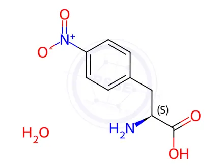 Chemical structure of 4-Nitro-L-phenylalanine monohydrate
