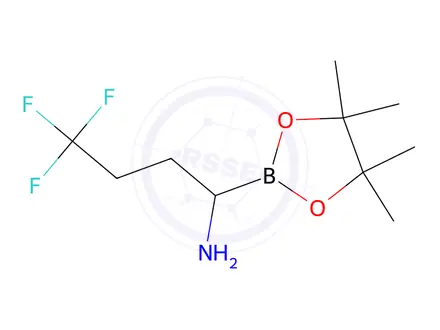 Chemical structure of 4,4,4-Trifluoro-1-(4,4,5,5-tetramethyl-1,3,2-dioxaborolan-2-yl)butan-1-amine hydrochloride