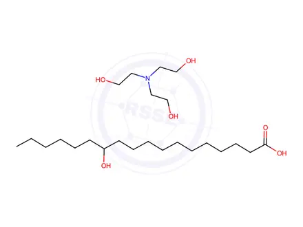 Chemical structure of 12-hydroxyoctadecanoic acid, compound with 2,2',2''-nitrilotriethanol (1:1)