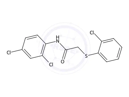 Chemical structure of 2-((2-Chlorophenyl)thio)-N-(2,4-dichlorophenyl)acetamide