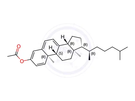 Chemical structure of Cholesta-1,3,5,7-tetraen-3-ol, 3-acetate
