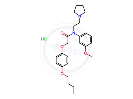 Chemical structure of Acetamide, N-(m-anisyl)-2-(p-butoxyphenoxy)-N-(2-(1-pyrrolidinyl)ethyl)-, hydrochloride