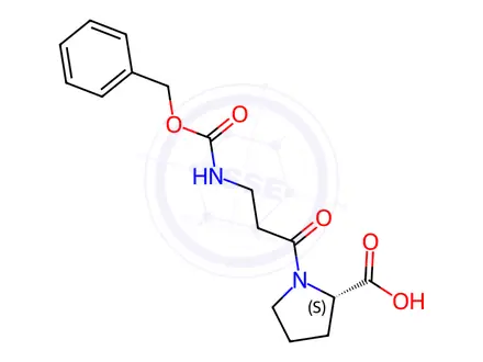 Chemical structure of 3-(CBZ-amino)propanoyl]-L-proline