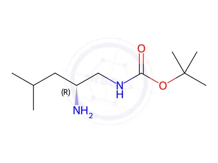 Chemical structure of (R)-(2-Amino-4-methyl-pentyl)-carbamic acid tert-butyl ester
