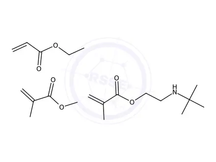 Chemical structure of 2-Propenoic acid, 2-methyl-, 2-(1,1-dimethylethyl)aminoethyl ester, polymer with ethyl 2-propenoate and methyl 2-methyl-2-propenoate